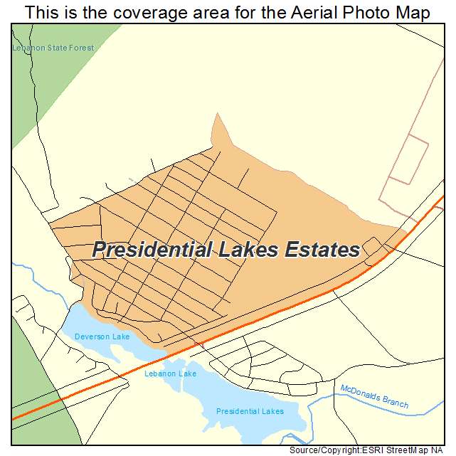 Presidential Lakes Estates, NJ location map 