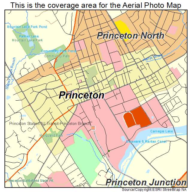 Aerial Photography Map Of Princeton Nj New Jersey