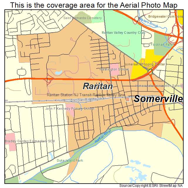 Raritan, NJ location map 