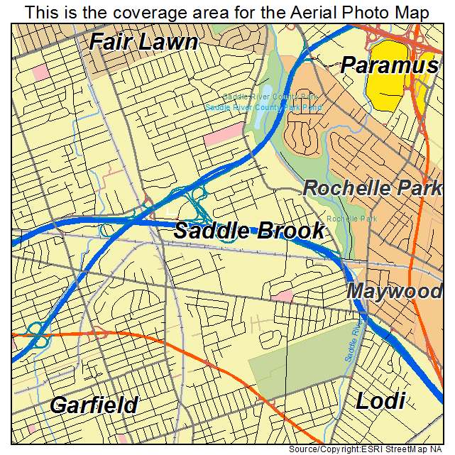 Saddle Brook, NJ location map 