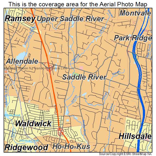 Saddle River, NJ location map 