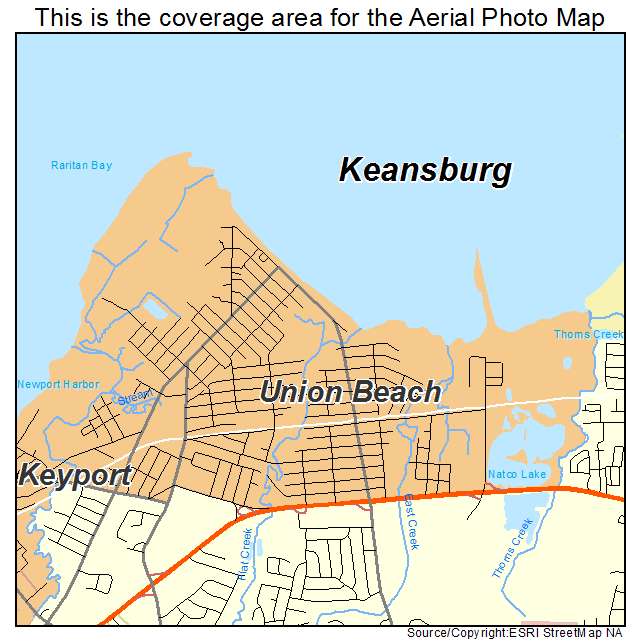 Union Beach, NJ location map 