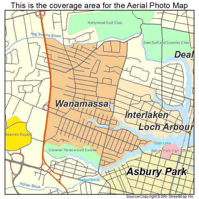 Wanamassa, NJ location map 