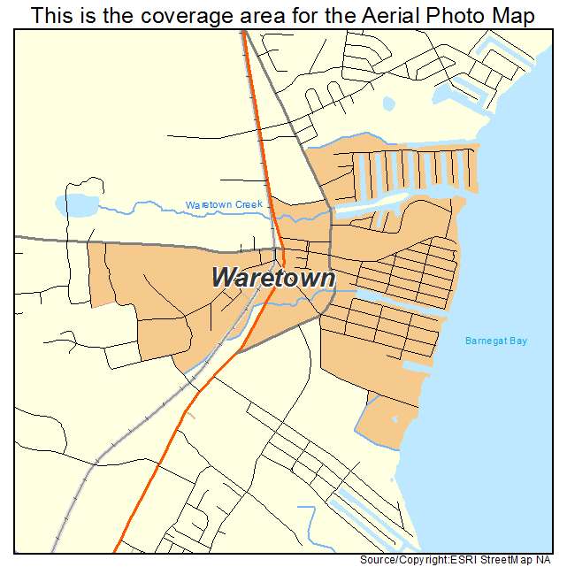 Waretown, NJ location map 