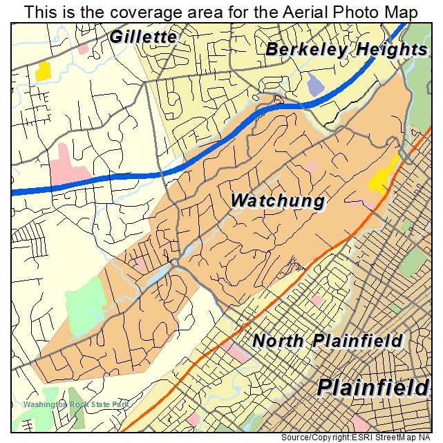 Watchung, NJ location map 