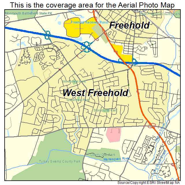 West Freehold, NJ location map 