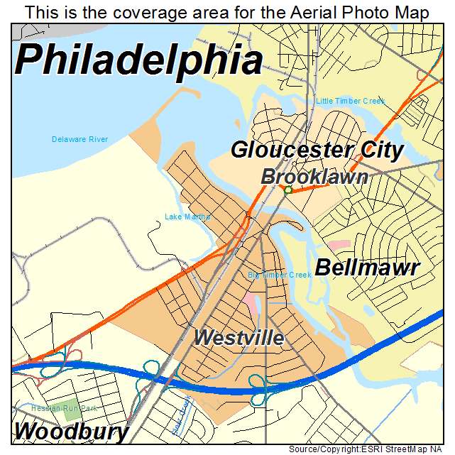 Westville, NJ location map 