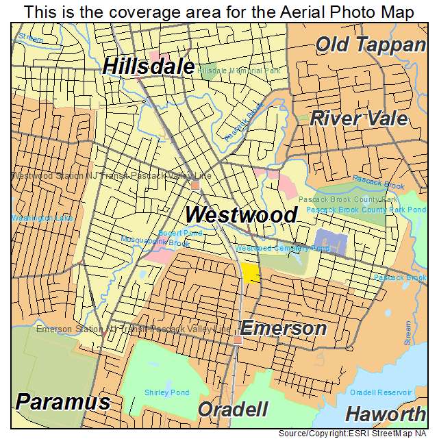 Westwood, NJ location map 