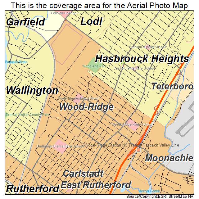 Wood Ridge, NJ location map 