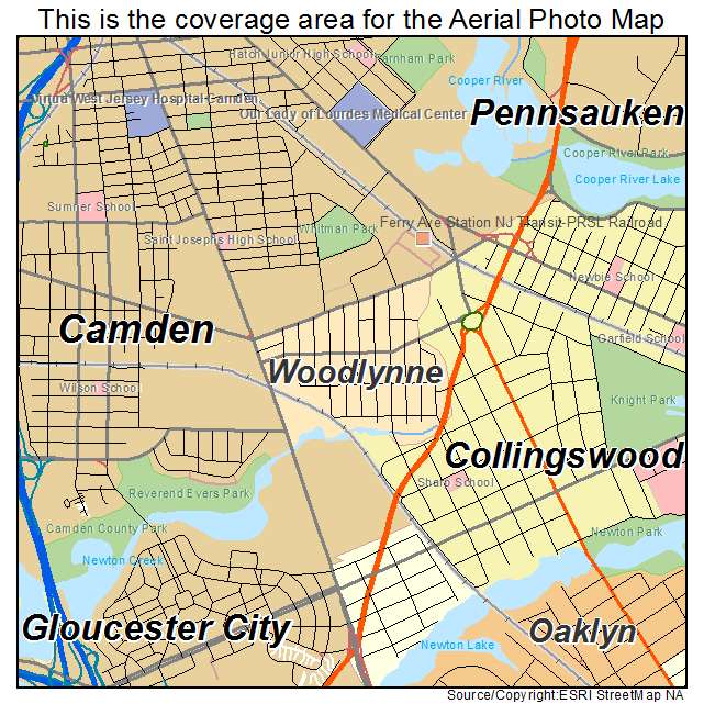 Woodlynne, NJ location map 