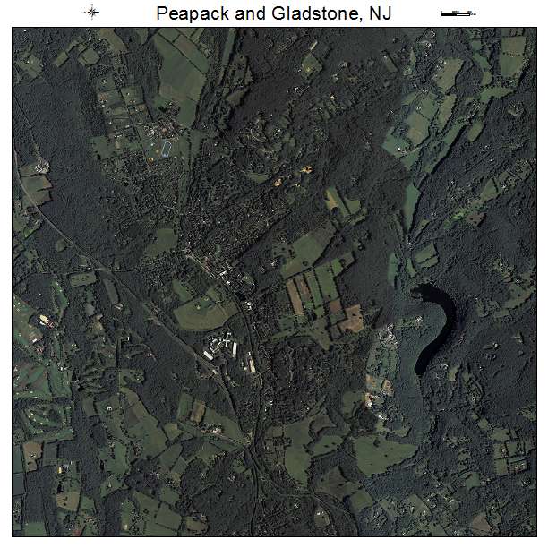 Peapack and Gladstone, NJ air photo map