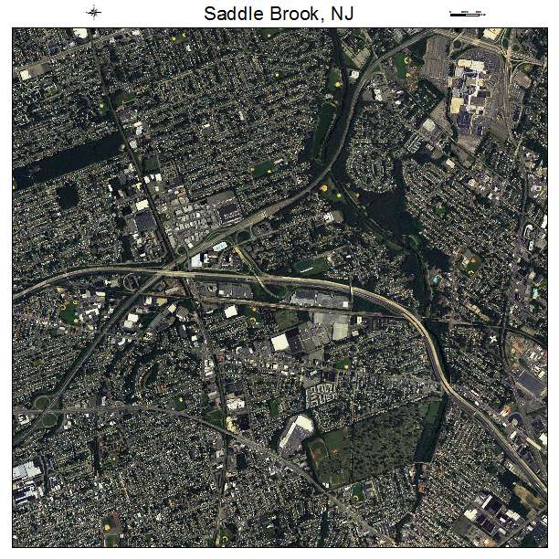 Saddle Brook, NJ air photo map