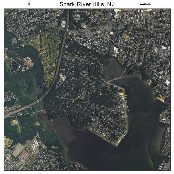 Shark River Hills, NJ air photo map