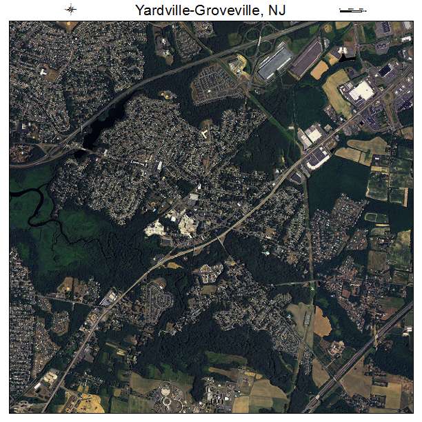 Yardville Groveville, NJ air photo map