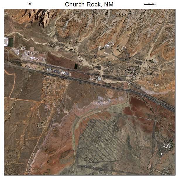 Church Rock, NM air photo map