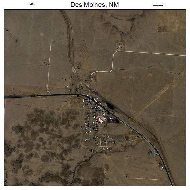 Des Moines, NM air photo map