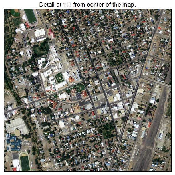 Las Vegas, New Mexico aerial imagery detail