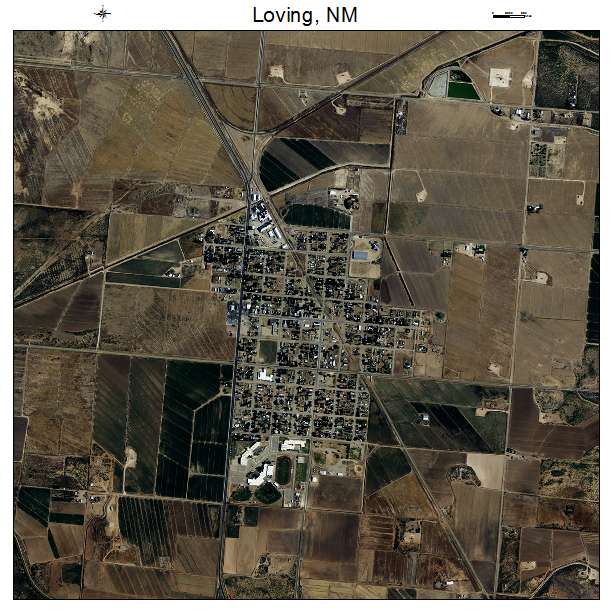 Loving, NM air photo map