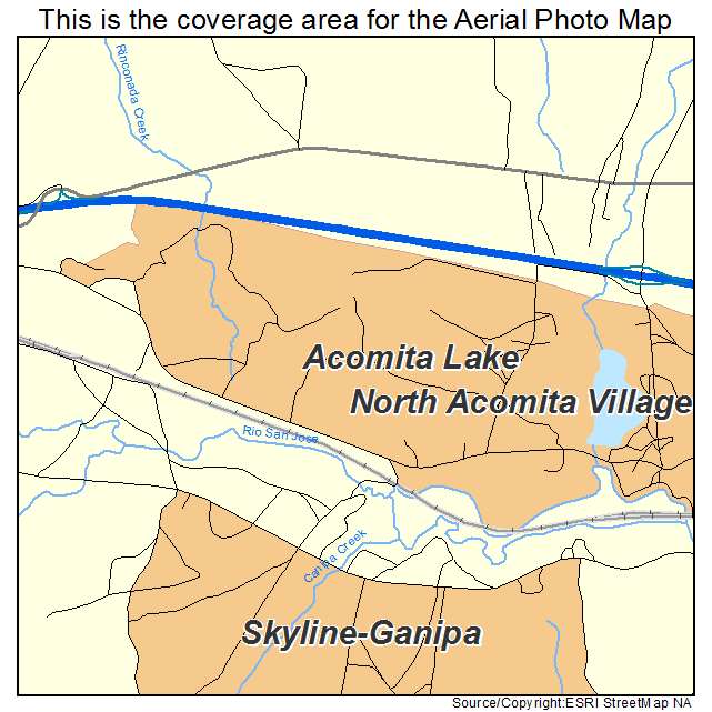 Acomita Lake, NM location map 