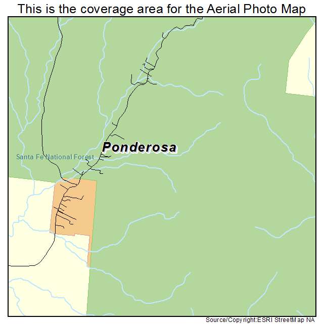 Ponderosa, NM location map 