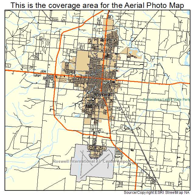 Roswell, NM location map 