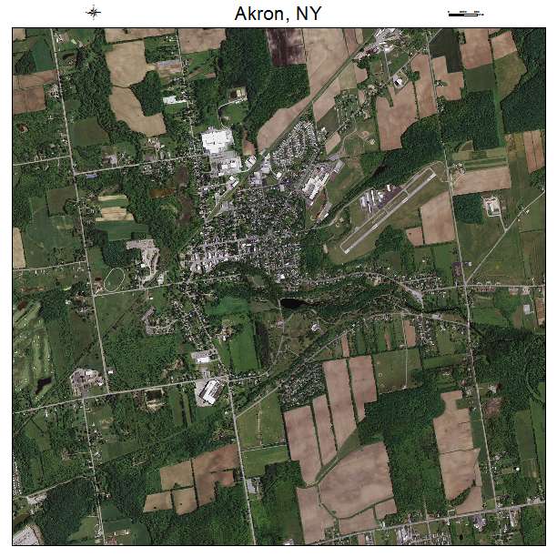 Akron, NY air photo map