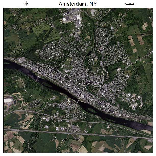 Aerial Photography Map of Amsterdam, NY New York