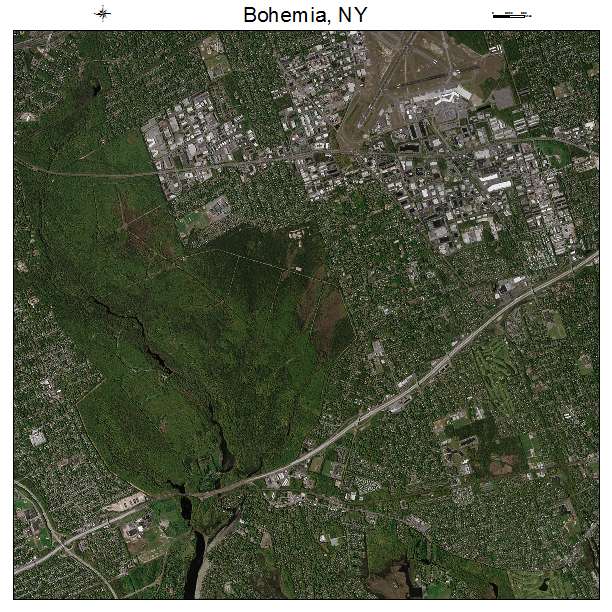 Bohemia, NY air photo map