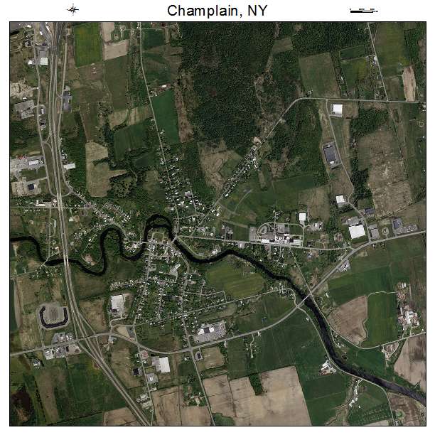 Champlain, NY air photo map
