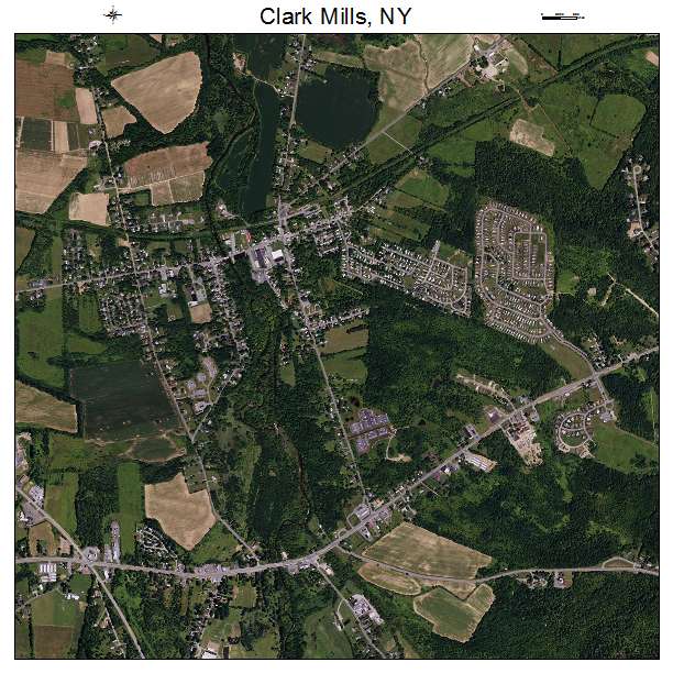 Clark Mills, NY air photo map