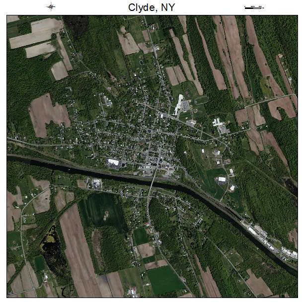 Clyde, NY air photo map