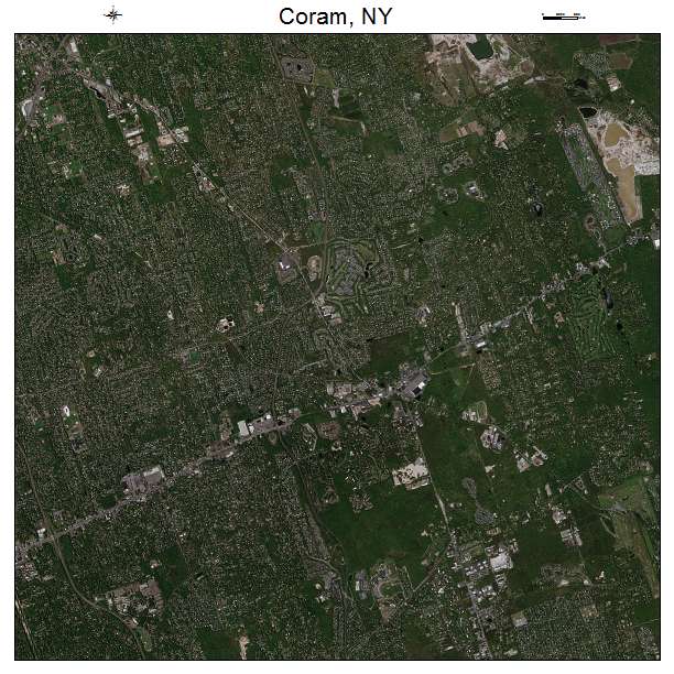 Coram, NY air photo map