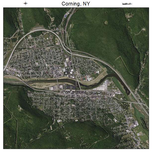 Corning, NY air photo map