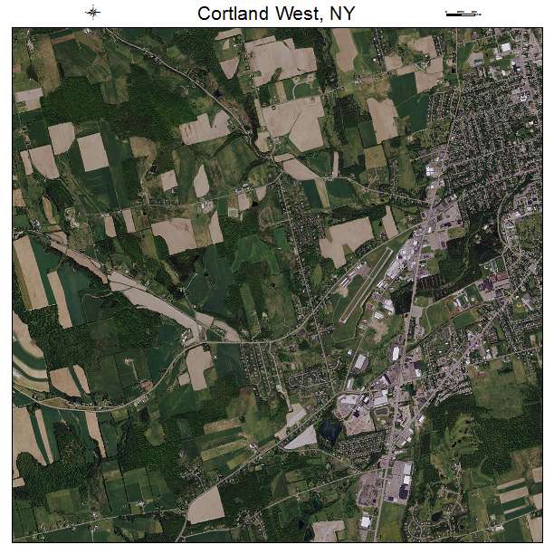 Cortland West, NY air photo map