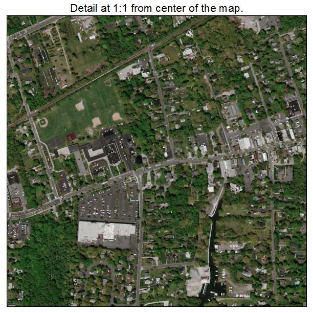 Center Moriches, New York aerial imagery detail