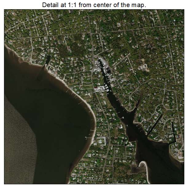 Hampton Bays, New York aerial imagery detail