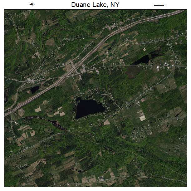 Duane Lake, NY air photo map
