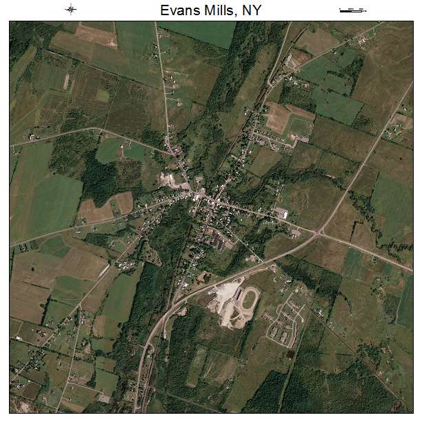 Evans Mills, NY air photo map