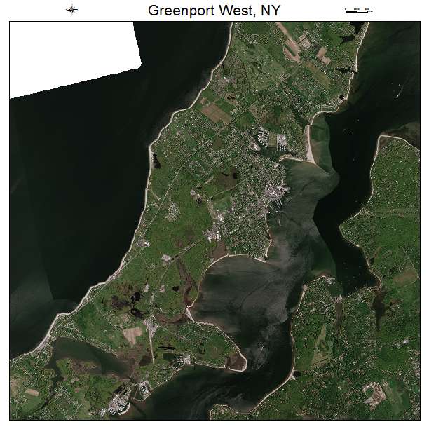 Greenport West, NY air photo map