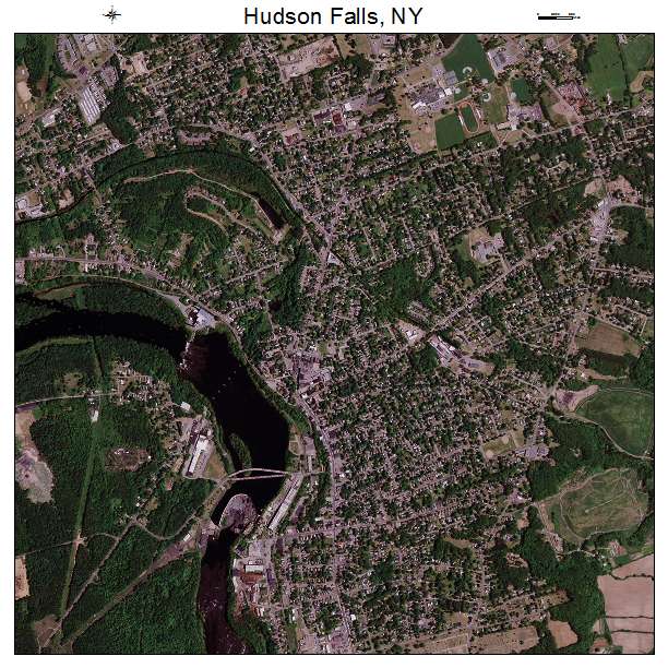 Aerial Photography Map Of Hudson Falls NY New York