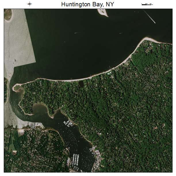 Huntington Bay, NY air photo map