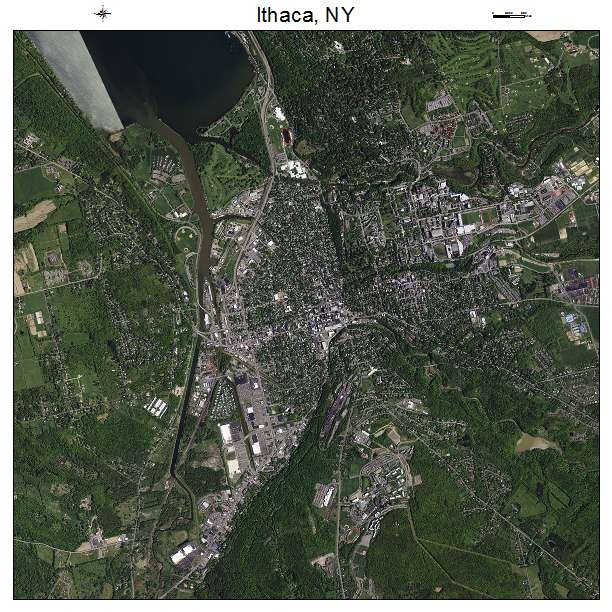 Ithaca, NY air photo map