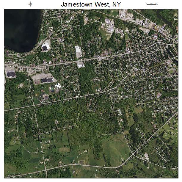 Jamestown West, NY air photo map