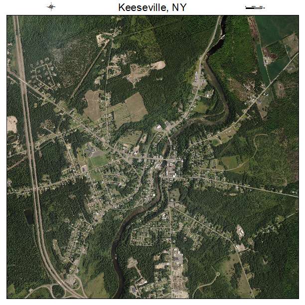 Keeseville, NY air photo map