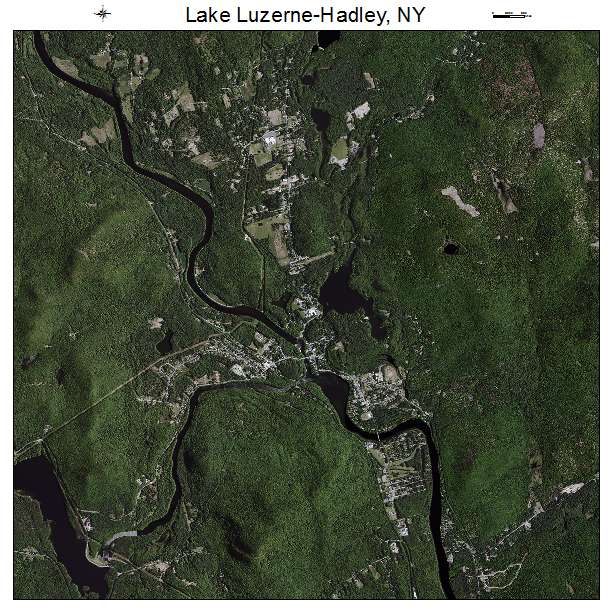 Lake Luzerne Hadley, NY air photo map