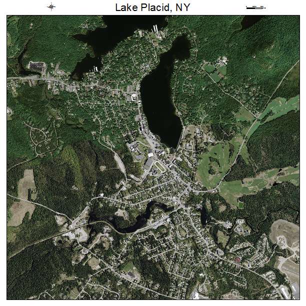 Lake Placid, NY air photo map