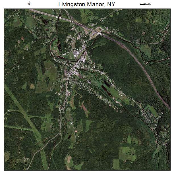 Livingston Manor, NY air photo map