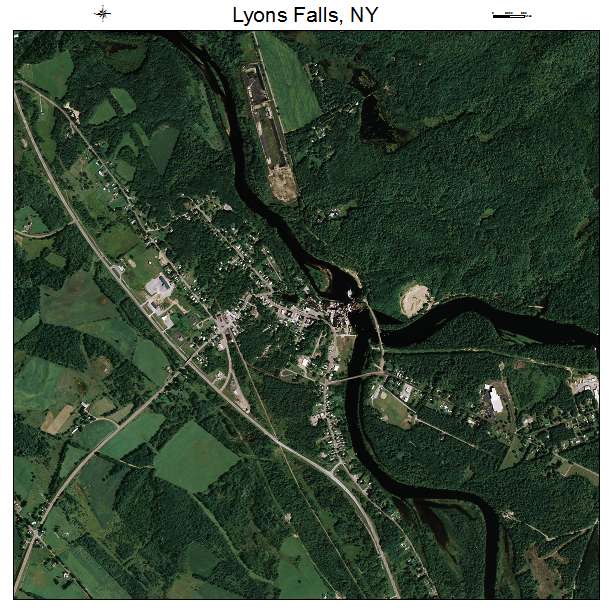 Lyons Falls, NY air photo map