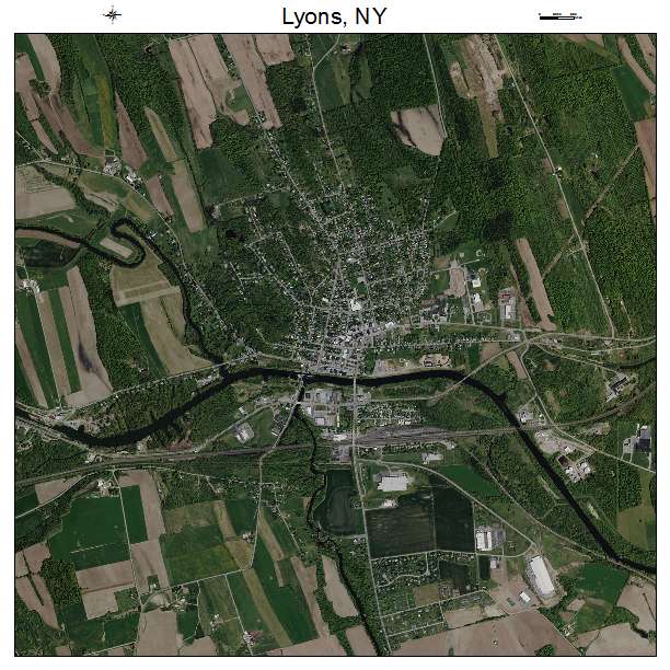 Lyons, NY air photo map