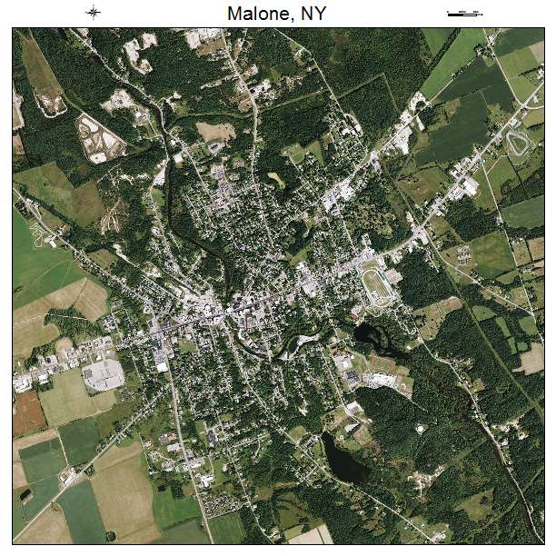 Malone, NY air photo map